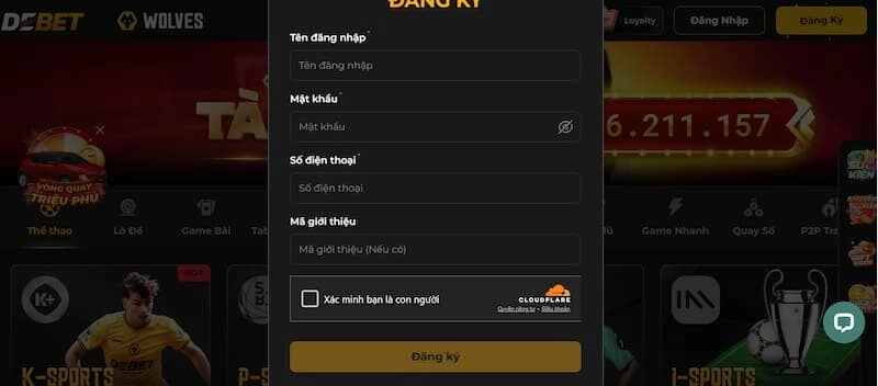 đăng ký tài khoản Debet phải chính xác